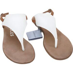 Aerosoles Women's Conclusion White Tan T-Strap Slingback Sandals US 8.5M